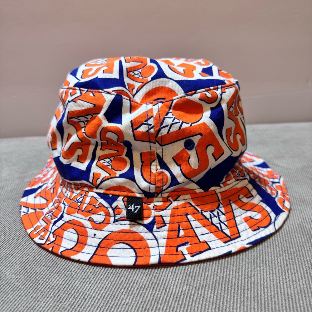 Cleveland Cavaliers Cavs 47 Brand Bucket Hat Orange Hoops One Size